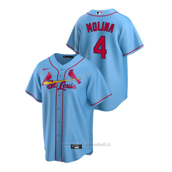 Maglia Baseball Uomo St. Louis Cardinals Yadier Molina Replica Alternato Blu